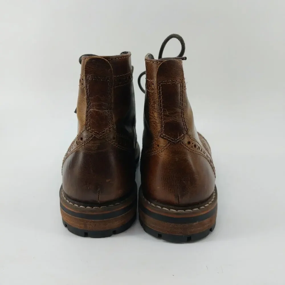 Crevo Speakeasy Memory Chestnut Lace Up Leather Boots Sz 11
